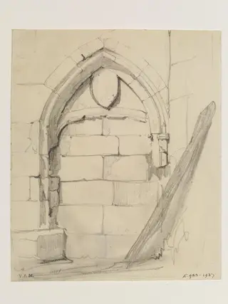 Drawings of architectural details in the abbey at Royaumont, by William Callow, 1833