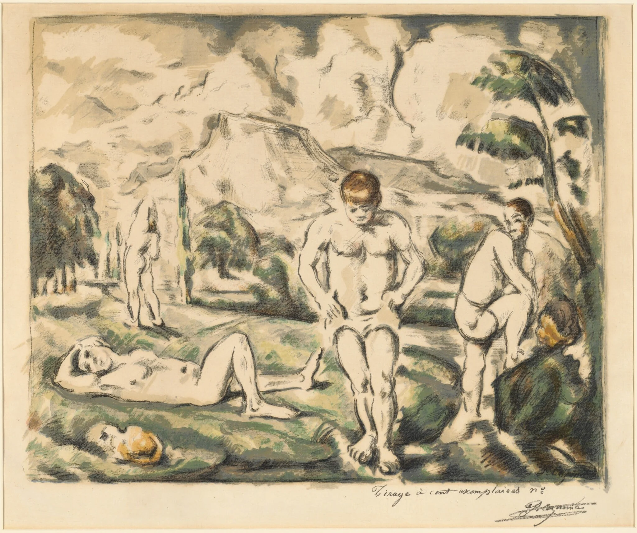The Bathers (Large Plate), detail