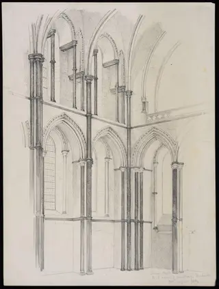 Interior of N.E. corner of the Sanctuary, Rochester Cathedral, by Somers Clarke, 16