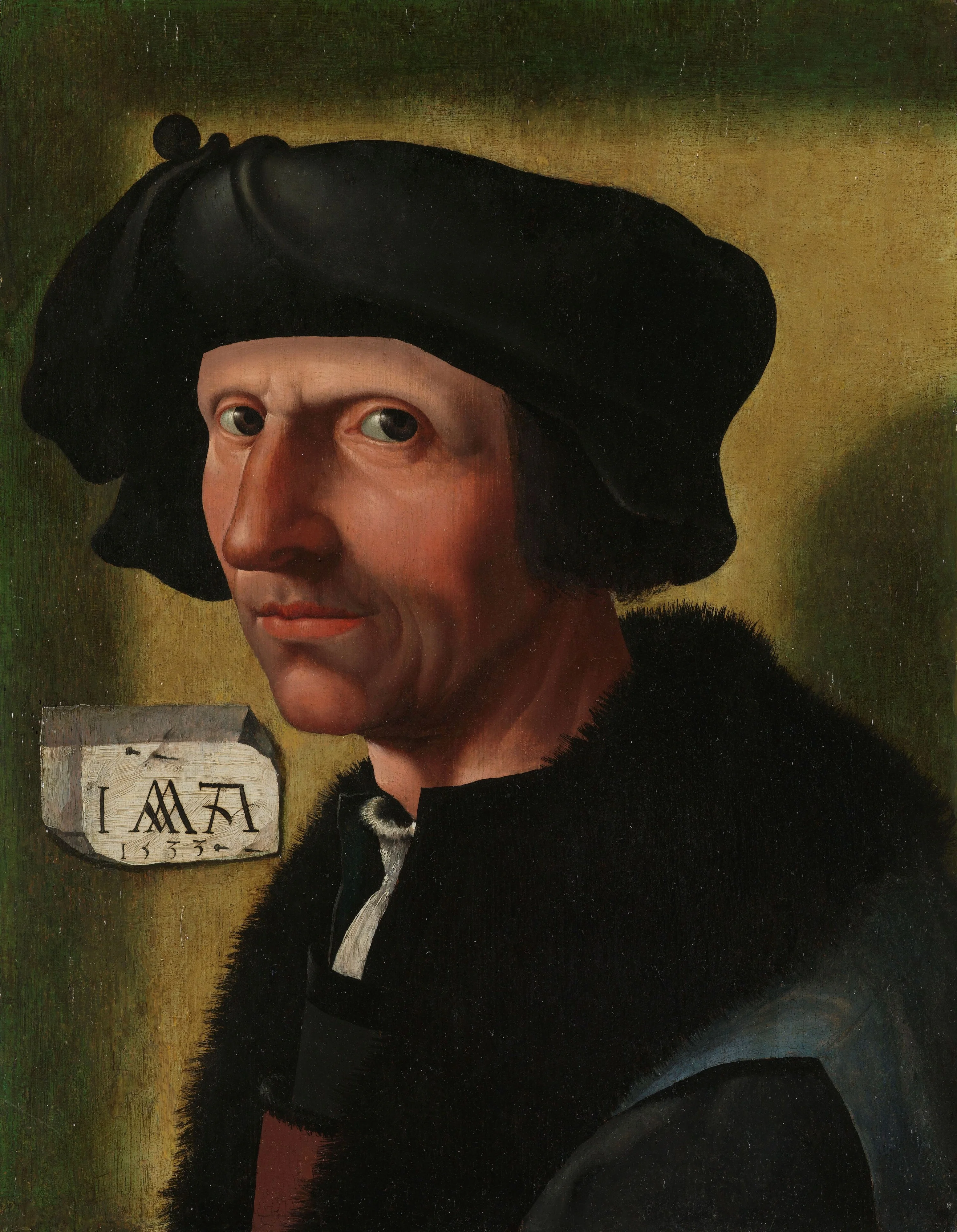 Portrait of Jacob Cornelisz van Oostsanen, detail