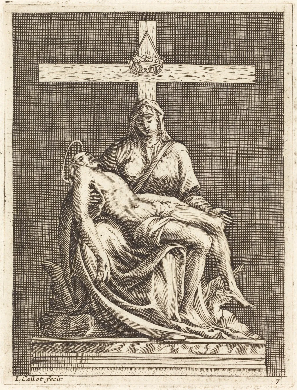 Pietà, by Jacques Callot, ink, 1610