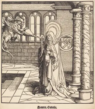 Saint Gudila, by Willem Liefrinck, ink, 1517