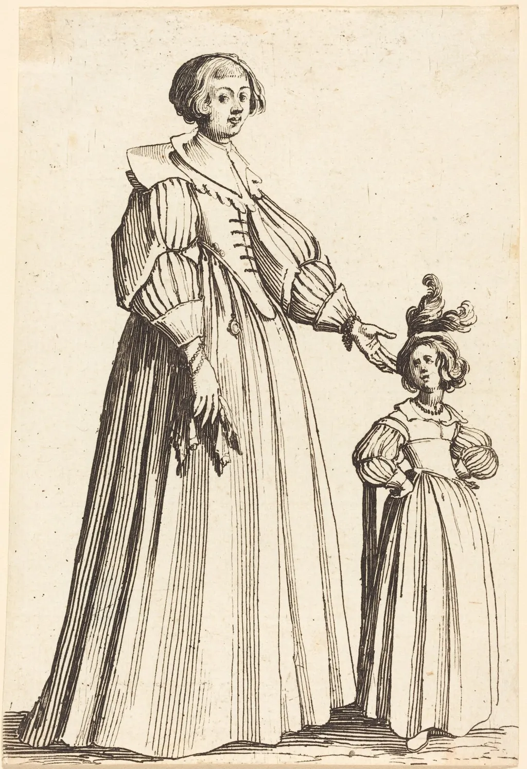 Catherine Kuttinger, Callot's Wife, by Israel Henriet, ink, 1626