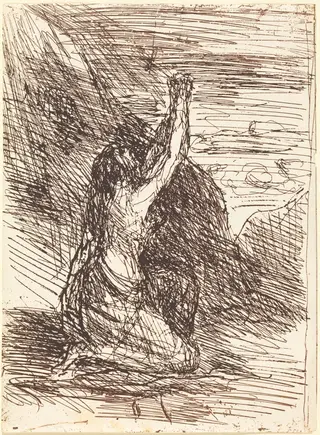 Mary Magdalene Kneeling (Madeleine a genoux), by Jean Baptiste Camille Corot, 1858