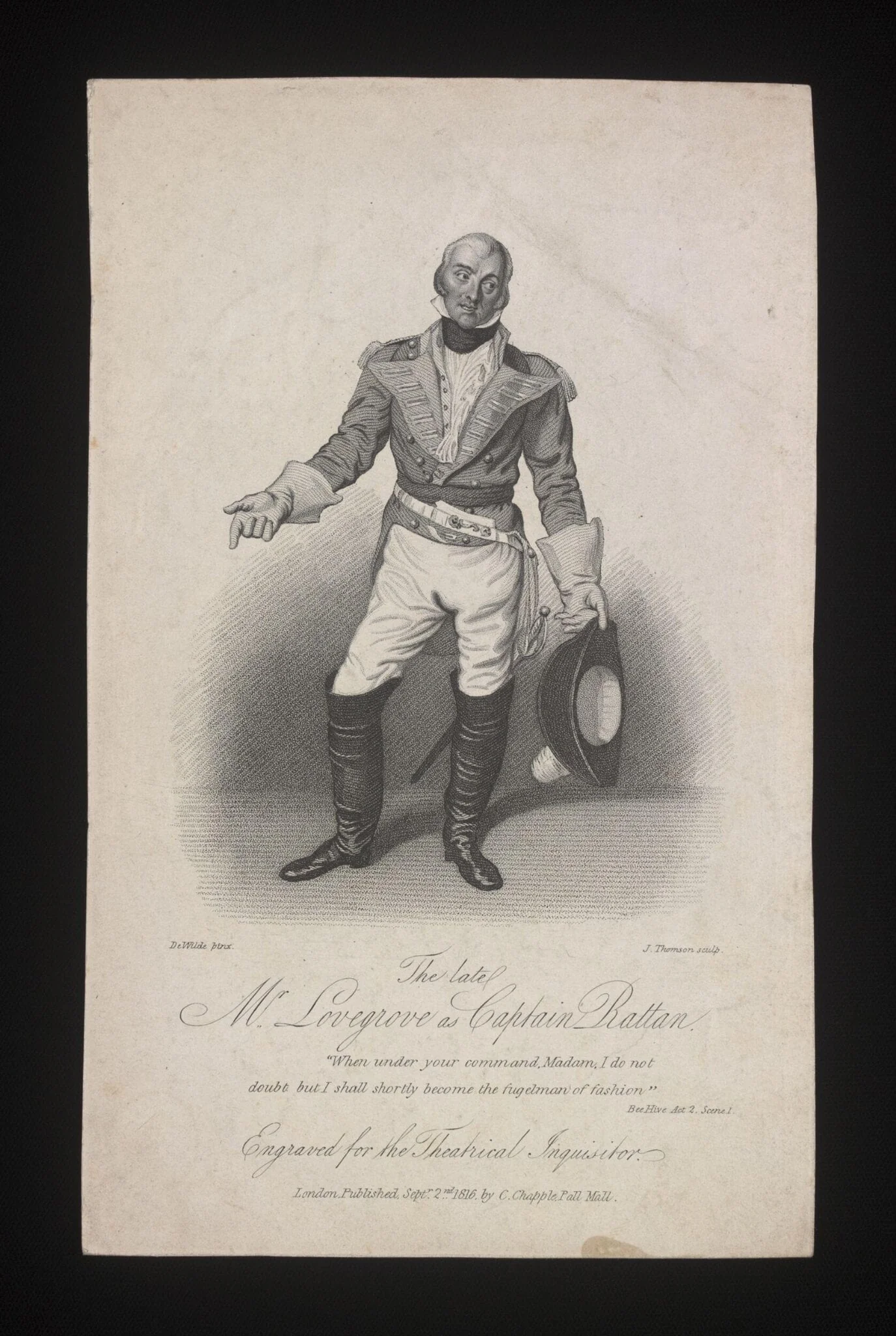 The late Mr Lovegrove as Captain Rattan, detail