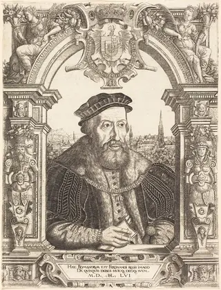 Ferdinand I, by Hanns Lautensack, ink, 1556