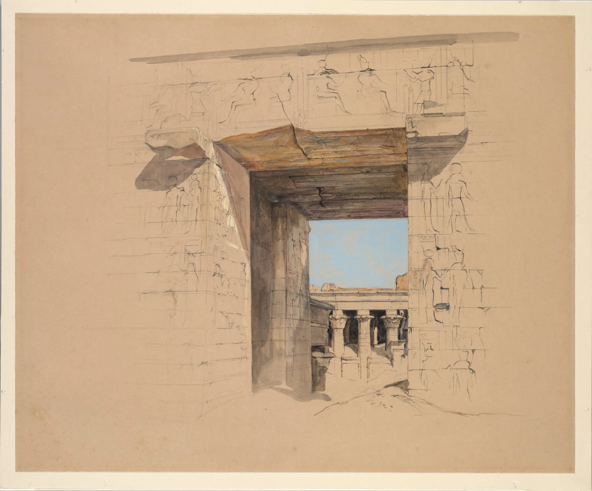 The Temple of Edfu: The Door of the Pylon, detail