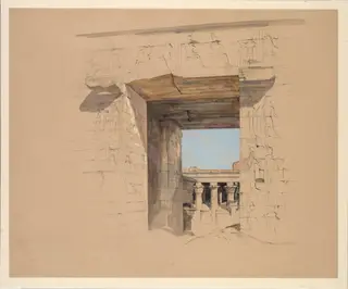 The Temple of Edfu: The Door of the Pylon, by John Frederick Lewis, 1850