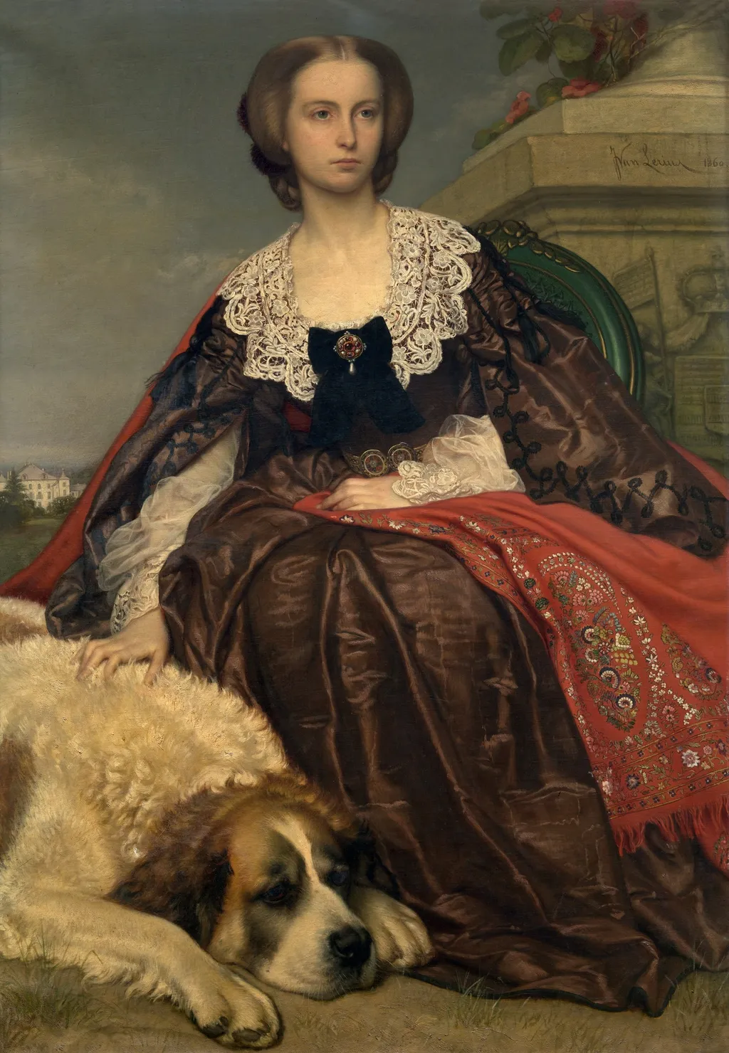 Princess Herminie de Looz et Corswarem, by Jozef Van Lerius, oil, 1860