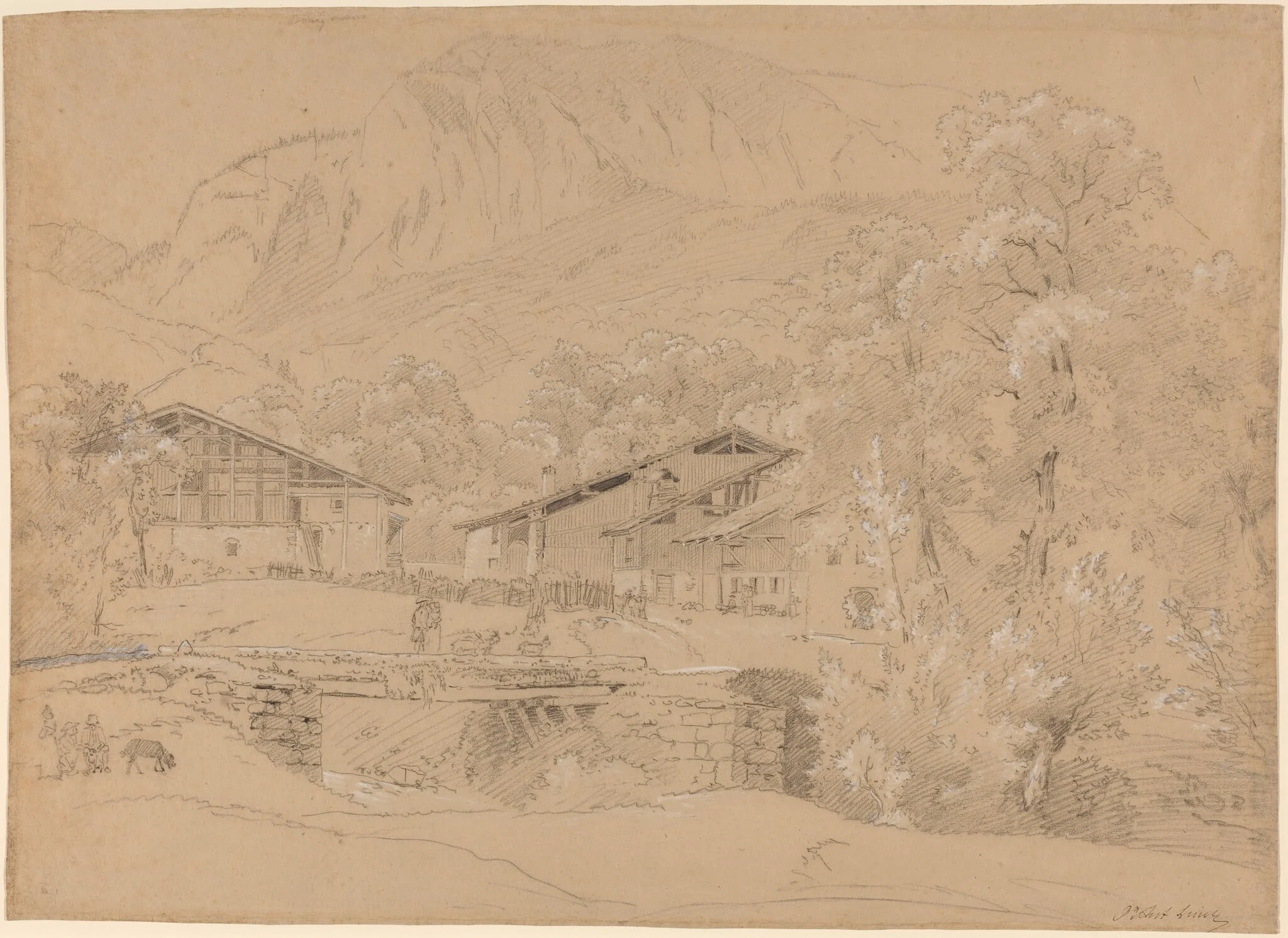 An Alpine Village in Summertime, detail