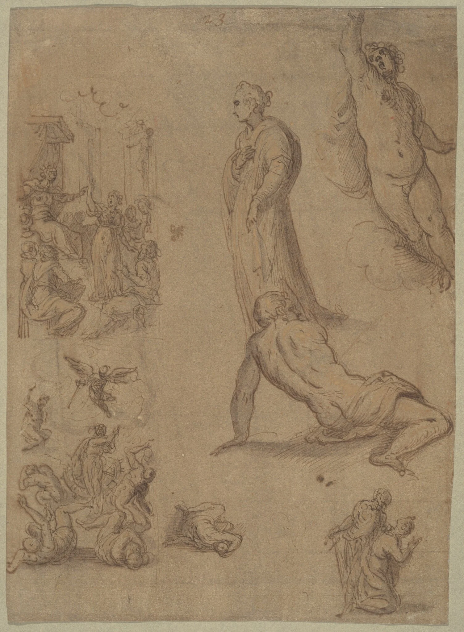 A Sheet of Studies for the Martyrdom of Saint Catherine of Alexandria, detail