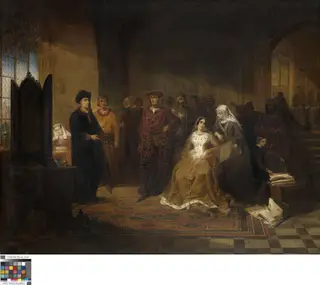 Filips de Goede bezoekt het atelier van Jan van Eyck, by Eduard Wallays, oil, 1850