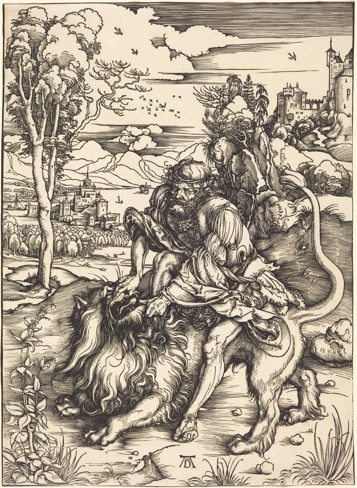 Samson Fighting with the Lion, detail