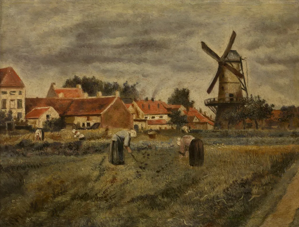 Harvesting Potatoes, by Henri de Braekeleer, oil, 1875