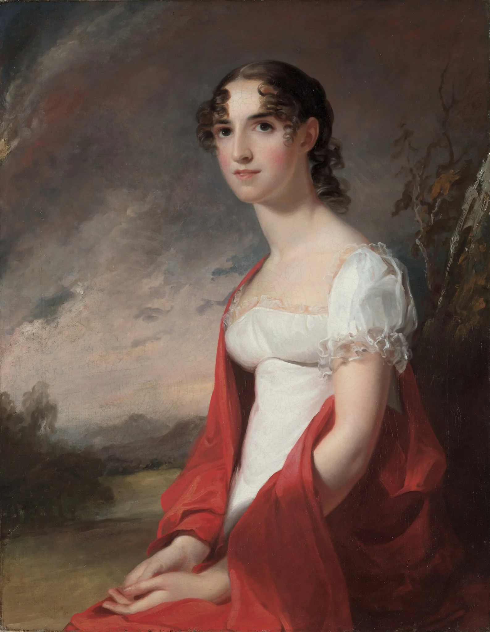 Portrait of Mary Sicard David, detail