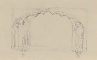 Sketch for a Gothic Monument (the Simcoe Monument?), by John Flaxman, graphite, 1814