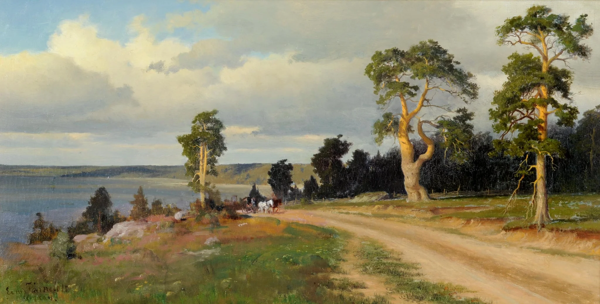 Maisema (hevosvaunut), detail