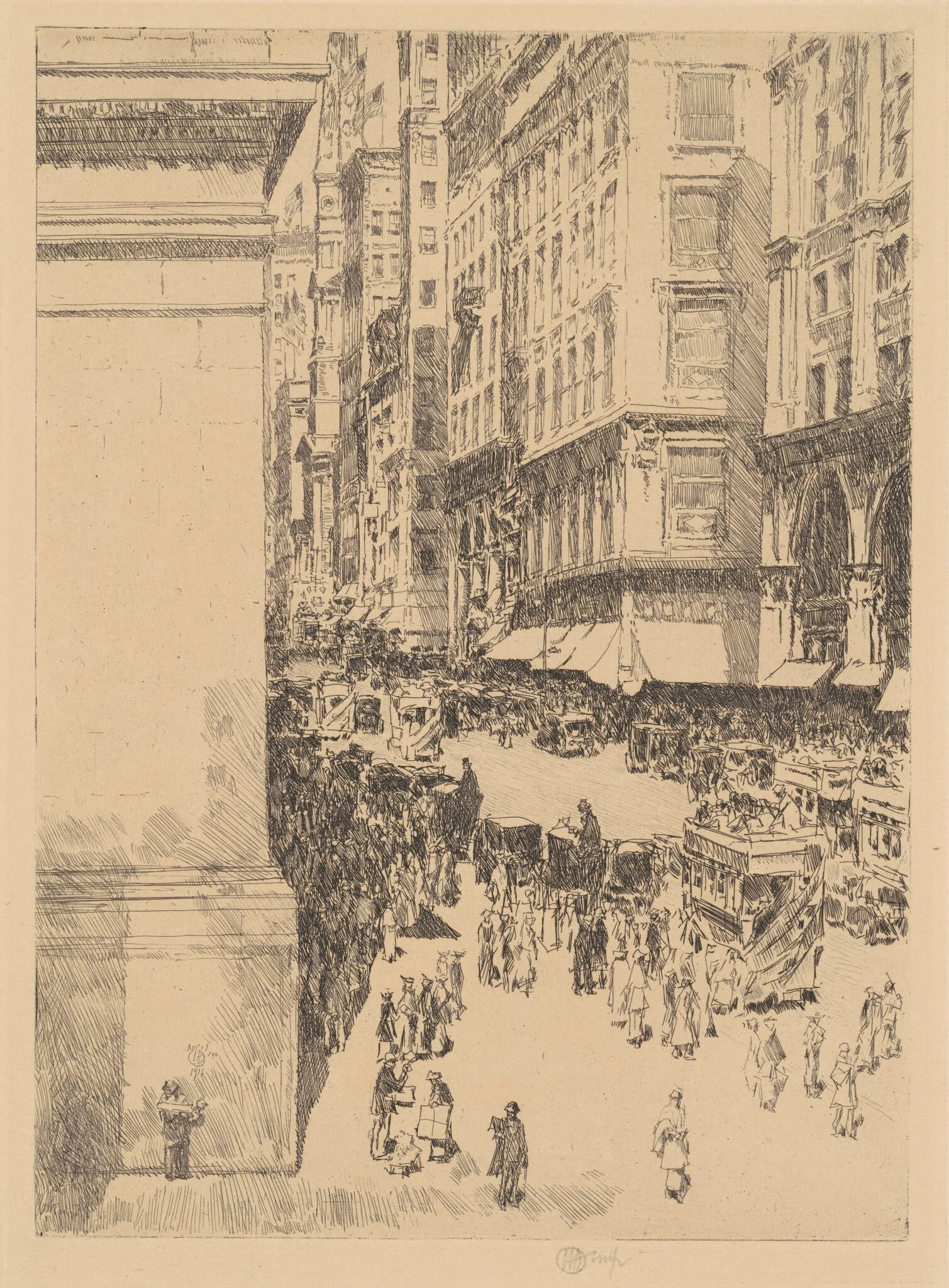 Fifth Avenue, Noon, detail