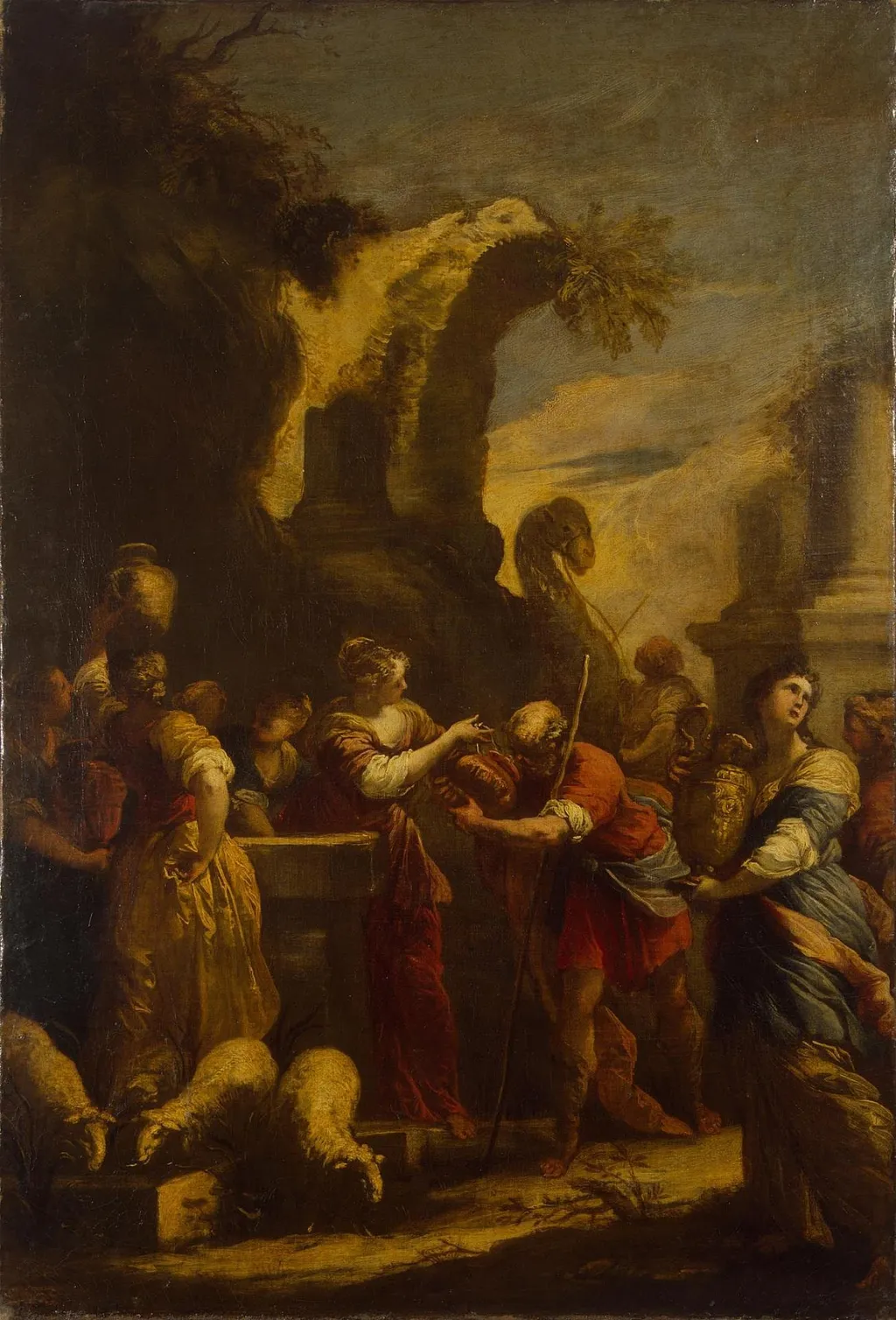 Rebecca at the Well, by Valerio Castello, oil, 1644