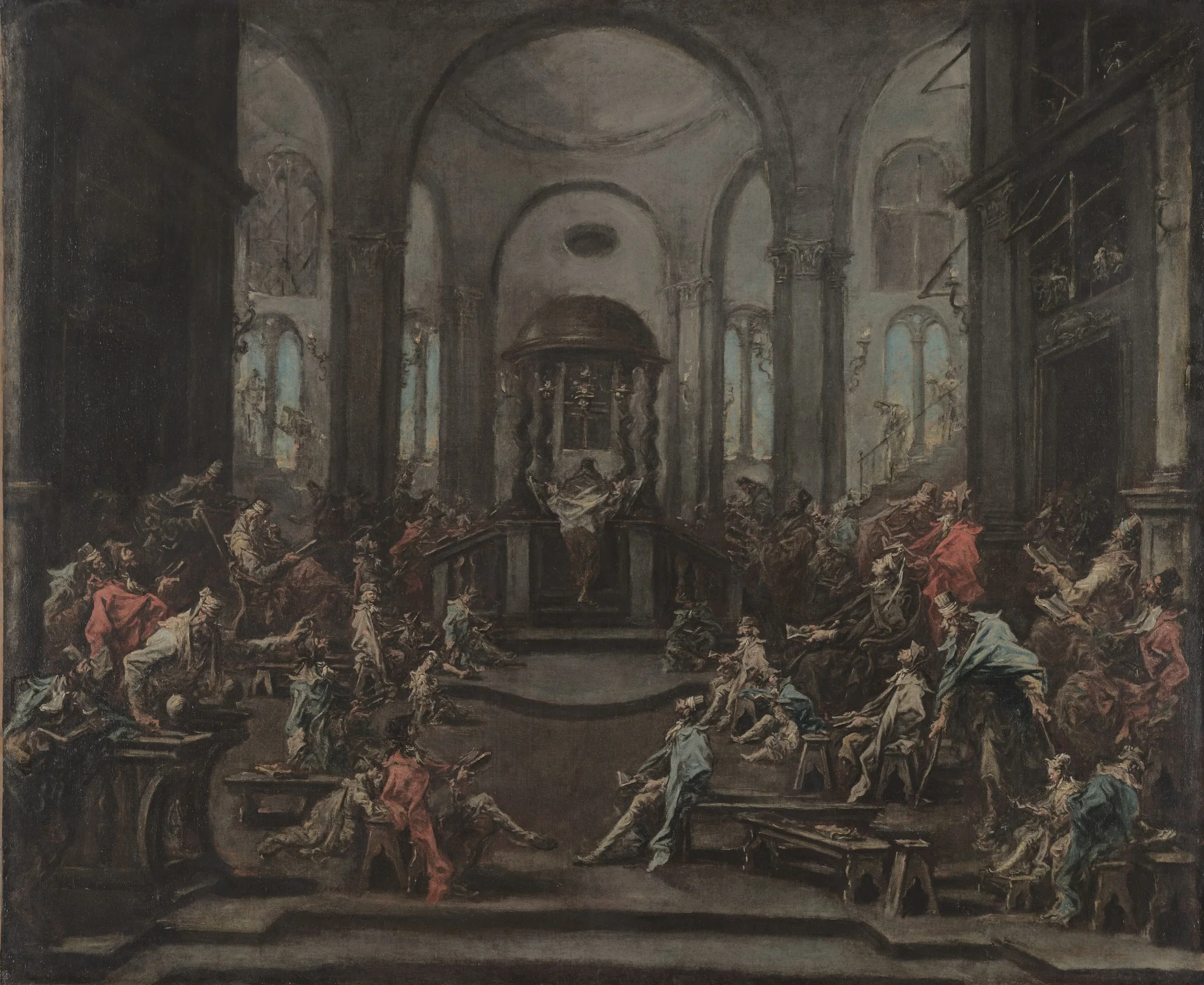 Interior of a Synagogue, detail