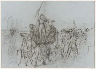 Study for Boadicea, by Edward Matthew RA Ward, 1843