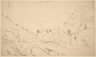 On the Road from Conway, by Thomas Cole, ink, 1828