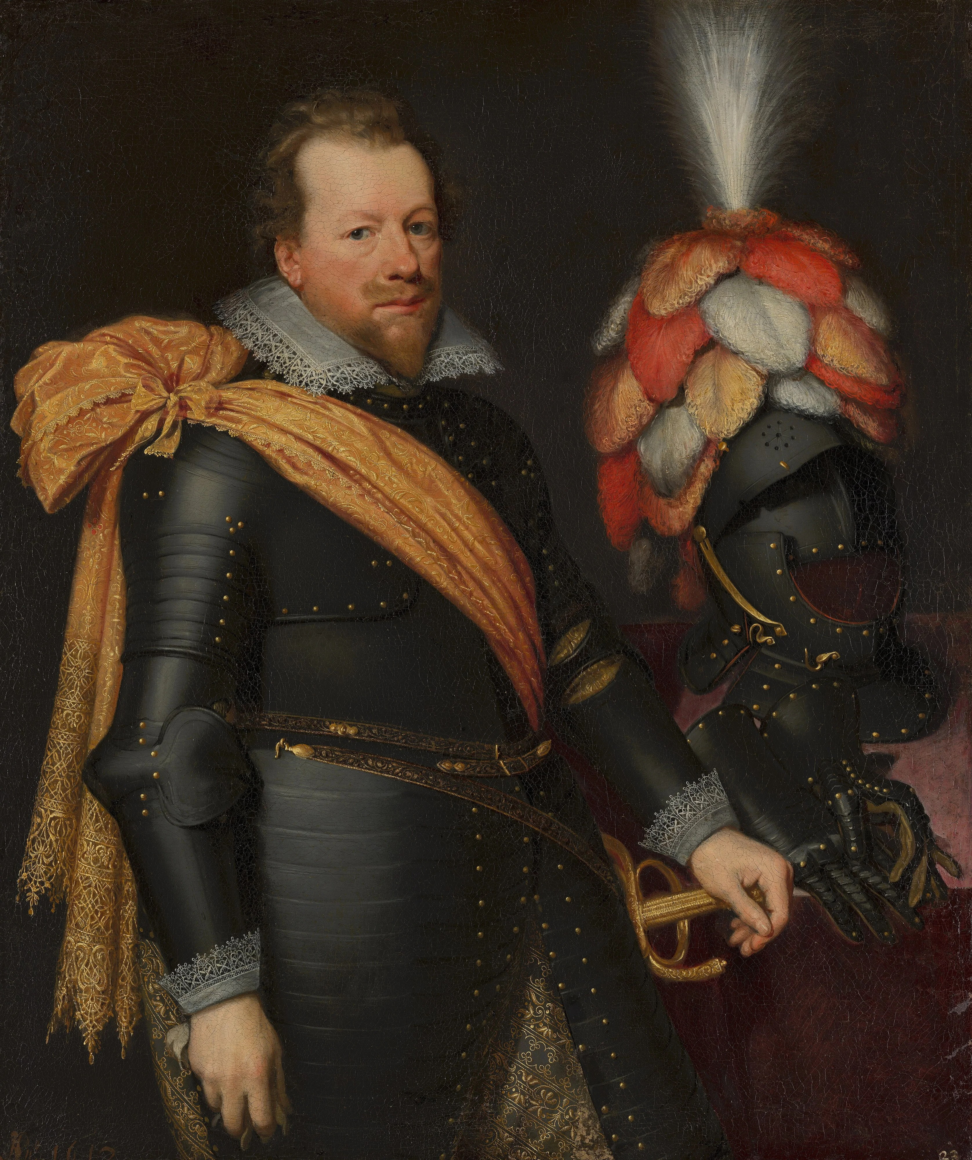 Portret van een onbekende officier, detail