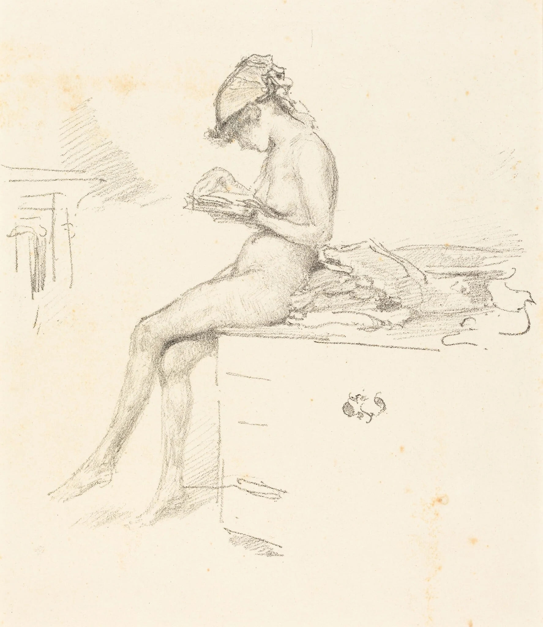 The Little Nude Model, Reading, detail