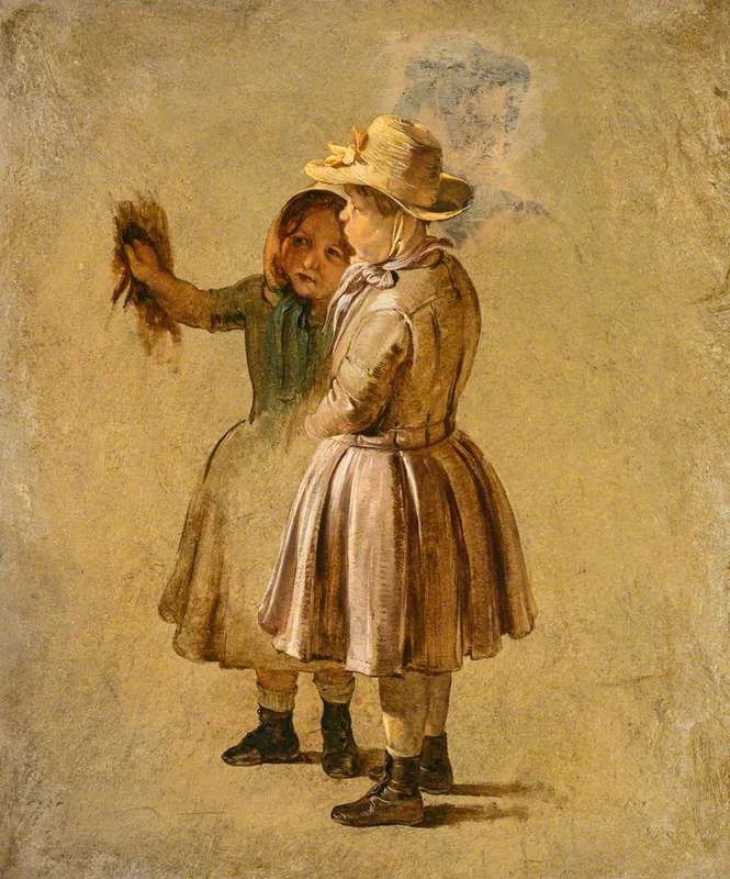 Two Children (study for 'Quitting the Manse' (NG 2308)), detail
