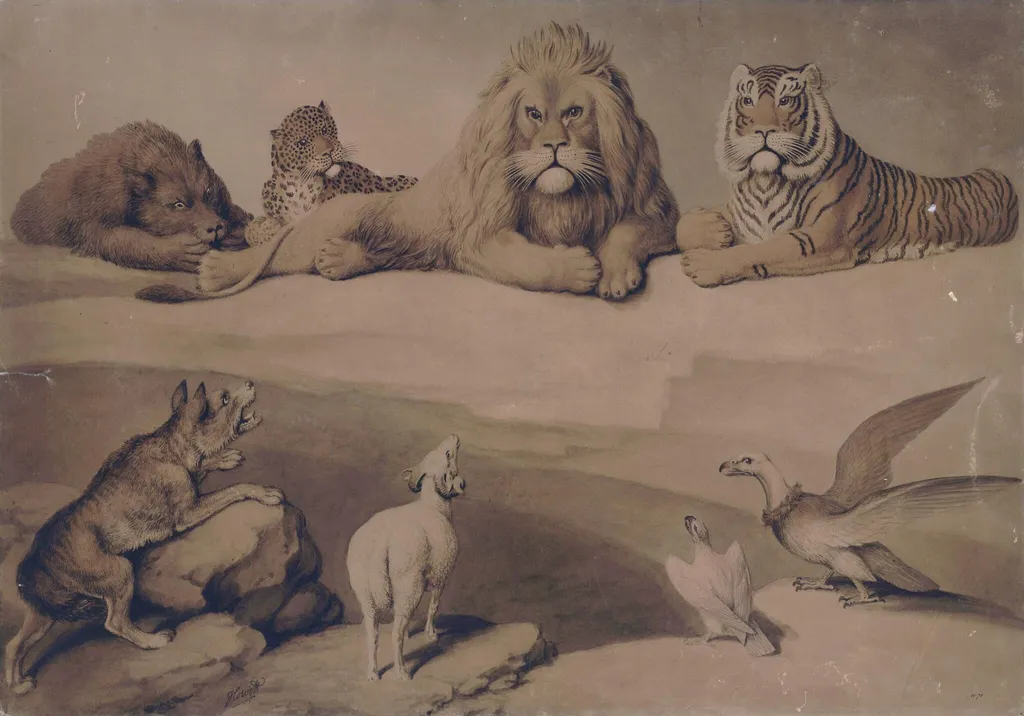 A Council of Animals, by Howitt, watercolor, 1790