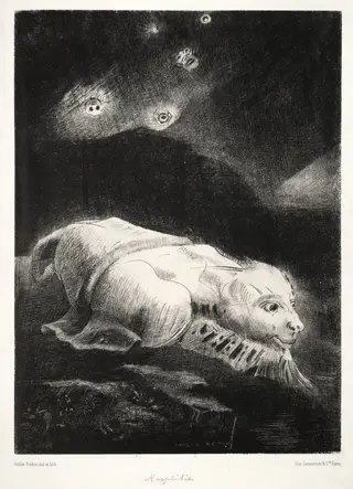 When Life Was Awakening in the Depths of Obscure Matter, by Odilon Redon, 1883