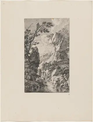 The Two Fishermen, by Joachim Franz Beich, ink, 1712