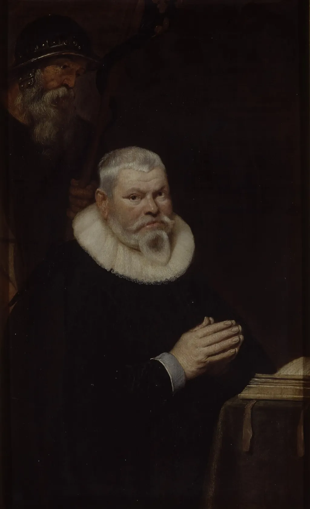 Portrait of Willem van Meerbeeck with Saint William of Aquitaine, by Cornelis de Vos, oil, 1620
