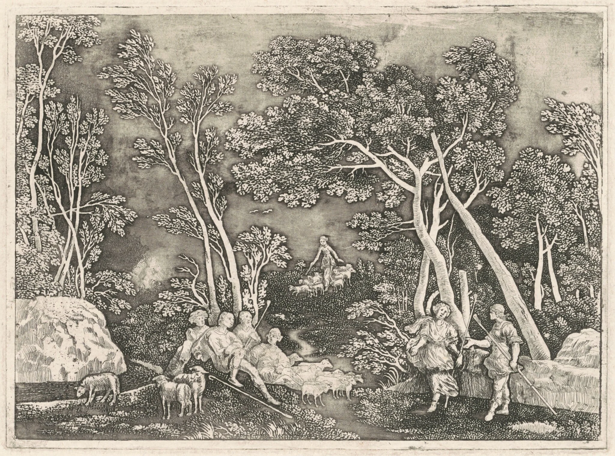 Nymphs in a Landscape, detail