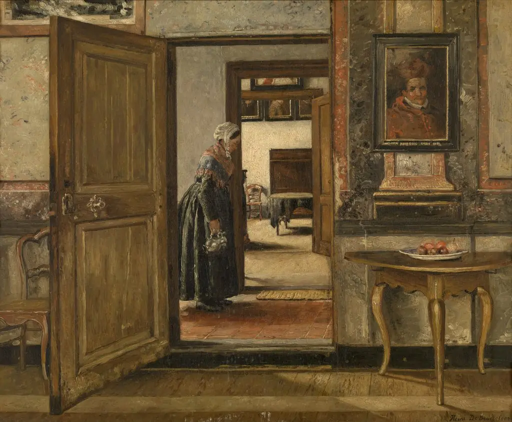 Interior of the Terninck Institution in Antwerp, by Henri de Braekeleer, oil
