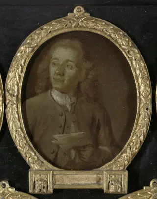Portrait of Abraham Haen the Younger, Draftsman, Etcher and Poet in Amsterdam, by Jan Maurits Quinkhard, oil, 1750