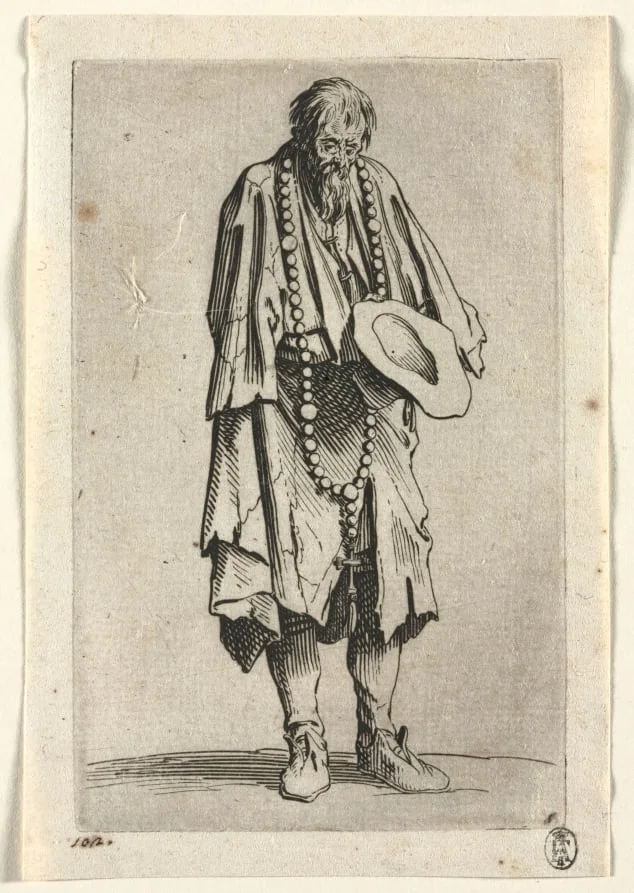 The Beggars: Beggar with Rosary, detail