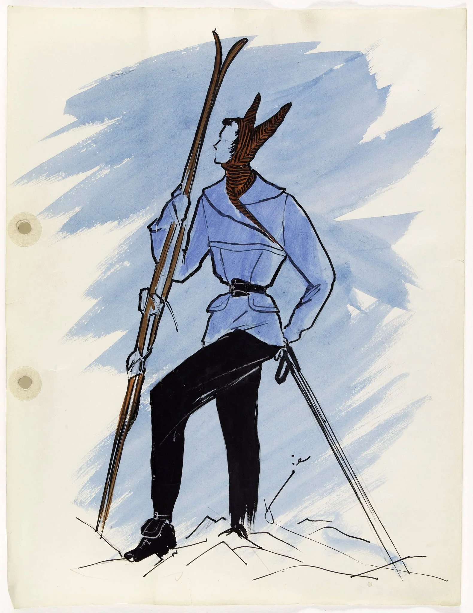 Dessin de collection de l'hiver 1949-1950, detail