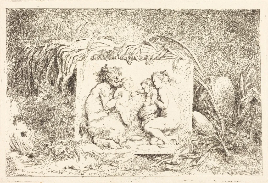 The Satyr's Family (La famille du satyre), by Jean Honoré Fragonard, ink, 1763