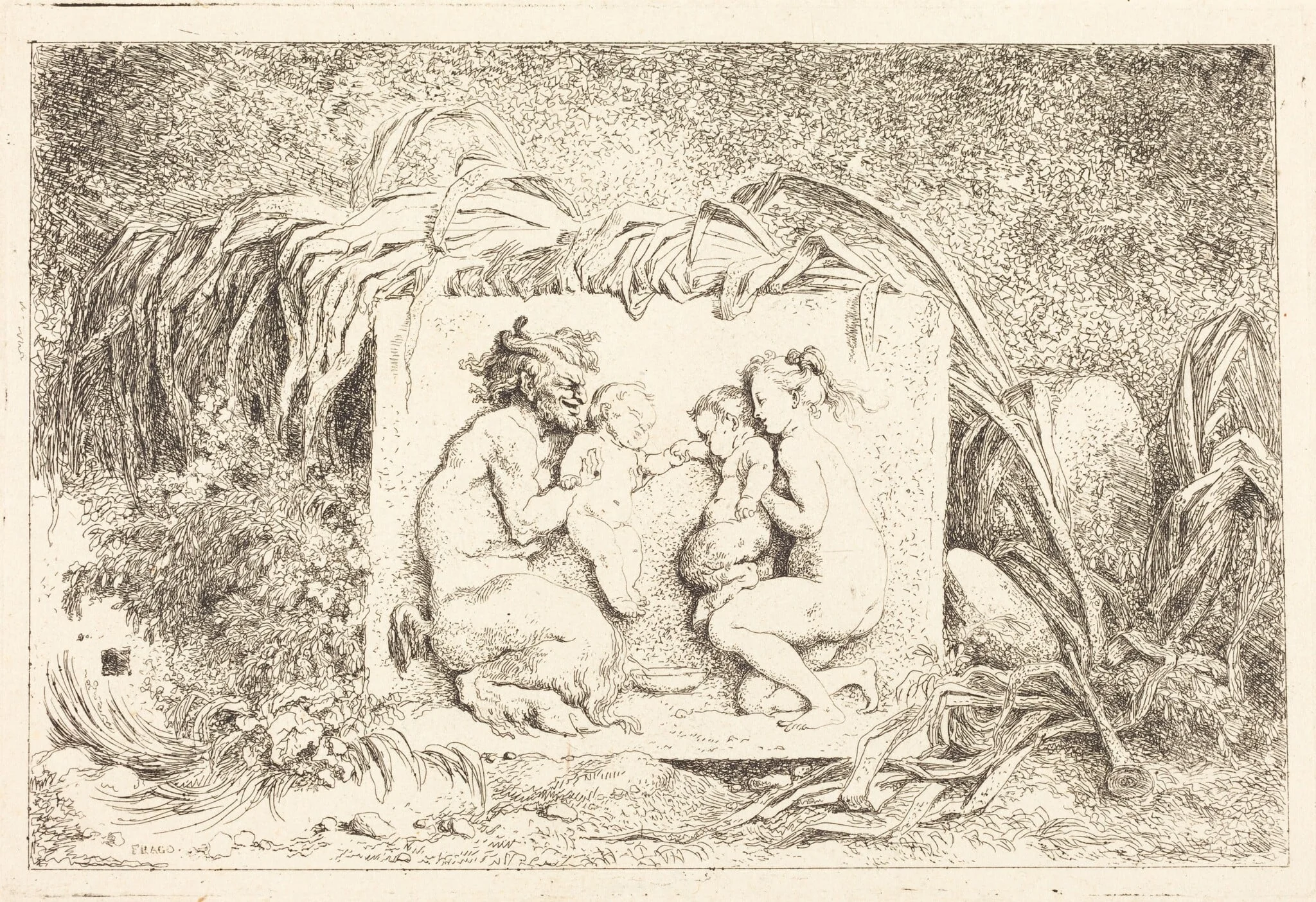 The Satyr's Family (La famille du satyre), detail