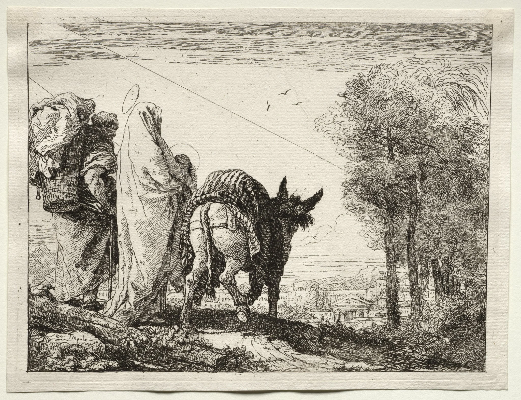 Flight into Egypt: The Holy Family Approaching a Village, detail