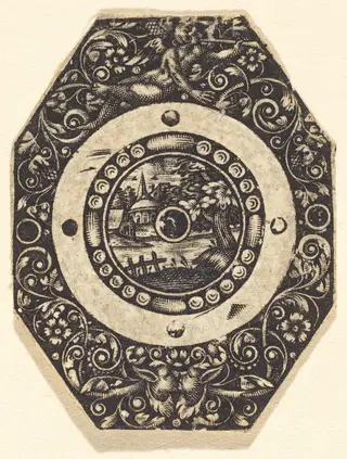 Landscape, by Antoine Jacquard, ink, 1612