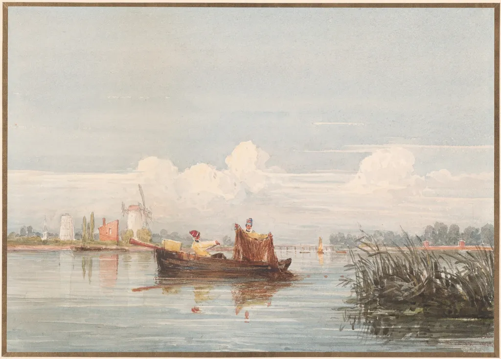 The Thames at Battersea, by David Cox, graphite, 1824