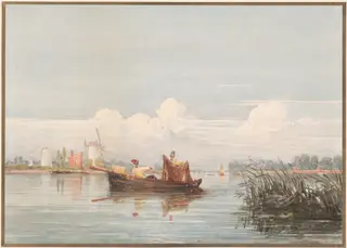 The Thames at Battersea, by David Cox, graphite, 1824