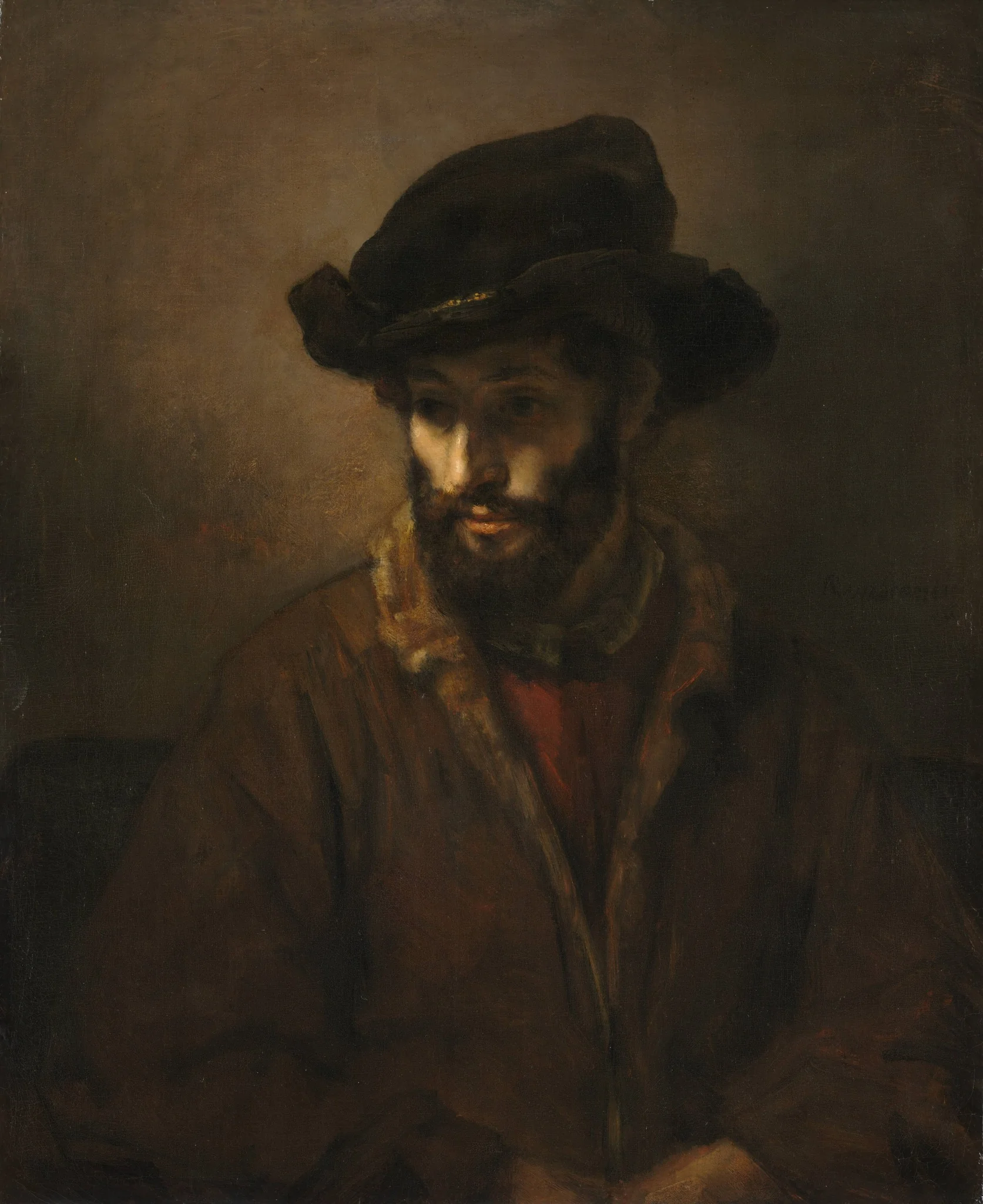A Bearded Man Wearing a Hat, detail