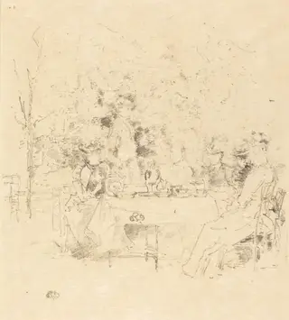 The Garden, by James McNeill Whistler, ink, 1891