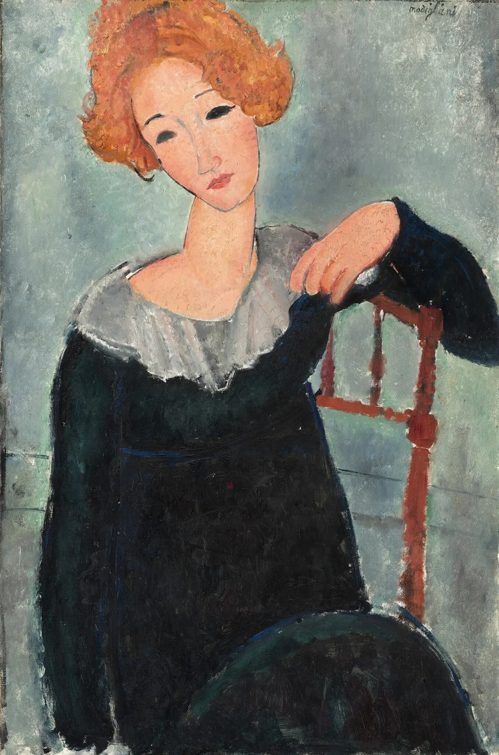 Woman with Red Hair, by Amedeo Modigliani, oil, 1917