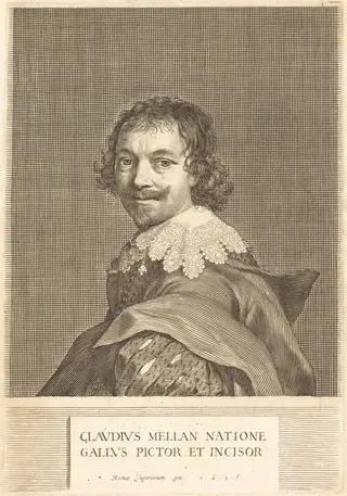 Self-Portrait, by Claude Mellan, ink, 1635