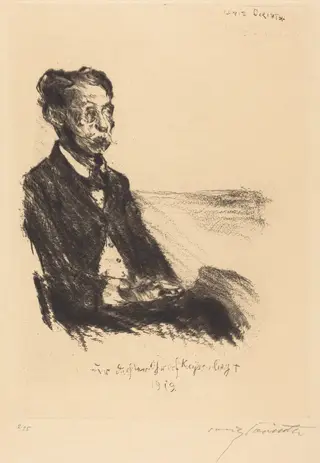 Bildnis des Grafen Keyserling (Portrait of Count Keyserling), by Lovis Corinth, ink, 1919