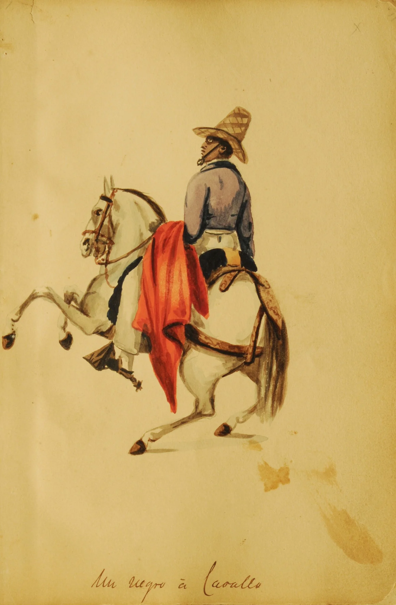 A Negro on horseback, detail
